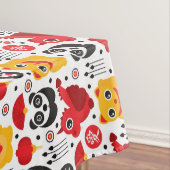 中国の幸運な猫、ドラゴンおよびパンダ テーブルクロス (インサイチュ)