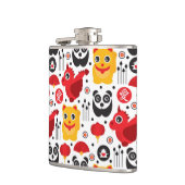 中国の幸運な猫、ドラゴンおよびパンダ フラスク (左)