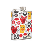 中国の幸運な猫、ドラゴンおよびパンダ フラスク (右)