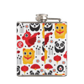 中国の幸運な猫、ドラゴンおよびパンダ フラスク (裏面)