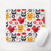 中国の幸運な猫、ドラゴンおよびパンダ マウスパッド (マウス)