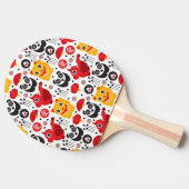 中国の幸運な猫、ドラゴンおよびパンダ 卓球ラケット (横)
