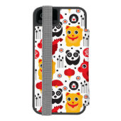 中国の幸運な猫、ドラゴンおよびパンダ INCIPIO iPhoneウォレットケース (フォリオ裏面)