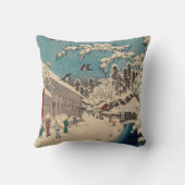 中国の影響を受けた浮世絵 日本の冬の雪景色 クッション (裏面)