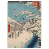 中国の影響を受けた浮世絵 日本の冬の雪景色 クリップボード (裏面)