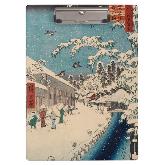 中国の影響を受けた浮世絵 日本の冬の雪景色 クリップボード (正面)