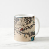 中国の影響を受けた浮世絵 日本の冬の雪景色 コーヒーマグカップ (正面右)