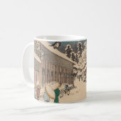 中国の影響を受けた浮世絵 日本の冬の雪景色 コーヒーマグカップ (正面左)