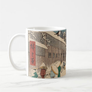 中国の影響を受けた浮世絵 日本の冬の雪景色 コーヒーマグカップ