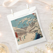 中国の影響を受けた浮世絵 日本の冬の雪景色 フェイバーバッグ (クリップ留めされた状態)