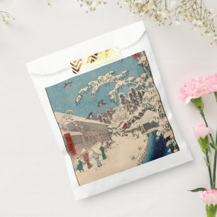 中国の影響を受けた浮世絵 日本の冬の雪景色 フェイバーバッグ