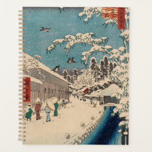 中国の影響を受けた浮世絵 日本の冬の雪景色 プランナー手帳