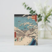 中国の影響を受けた浮世絵 日本の冬の雪景色 ポストカード (スタンド正面)