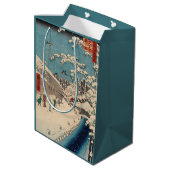 中国の影響を受けた浮世絵 日本の冬の雪景色 ミディアムペーパーバッグ (裏面アングル)