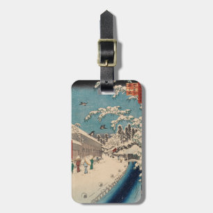 中国の影響を受けた浮世絵 日本の冬の雪景色 ラゲッジタグ