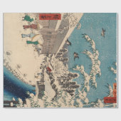 中国の影響を受けた浮世絵 日本の冬の雪景色 ラッピングペーパー (フラット)