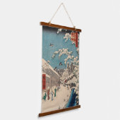 中国の影響を受けた浮世絵 日本の冬の雪景色 吊り下げ型タペストリー (傾斜あり)