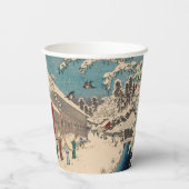 中国の影響を受けた浮世絵 日本の冬の雪景色 紙コップ (裏面)