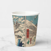 中国の影響を受けた浮世絵 日本の冬の雪景色 紙コップ (左)