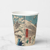 中国の影響を受けた浮世絵 日本の冬の雪景色 紙コップ (右)