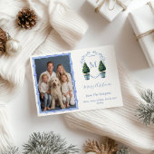 中国の意匠を取り入れた剪定された樹木の写真 ~のイニシャル入り シーズンカード