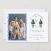 中国の意匠を取り入れた剪定された樹木の写真　～のイニシャル シーズンカード (正面)