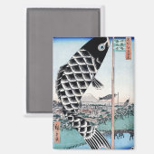 中国の意匠を取り入れた鯉のぼり カープ & 富士山の風景 マグネット (正面/裏面)