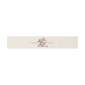 中国の愛情表現 赤い桜の花とのエンゲージメント 招待状ベリーバンド (フラット)