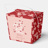 中国の愛真っ赤な桜のエンゲージメントパーティー フェイバーボックス (裏面サイド)