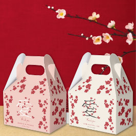 中国の愛 赤い桜の花のエンゲージメントパーティー フェイバーボックス