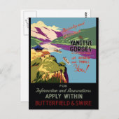 中国の揚子江ヴィンテージ旅行ポスター ポストカード (正面/裏面)