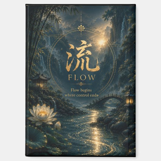 中国の文字 流れる (リウ) デコマグネット マグネット (正面)