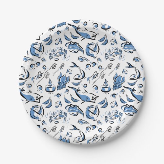 中国の料理インクスケッチ紙プレート ペーパープレート (正面)