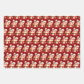 中国の新年の豪華な赤い黄金のウサギ月 ラッピングペーパーシート (正面3)