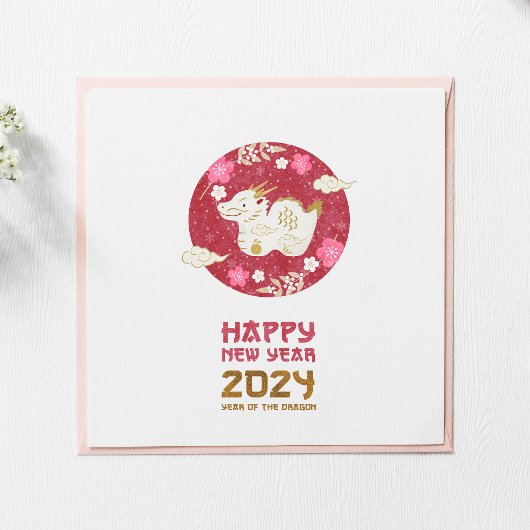 中国の新年の龍の日本のスタイル シーズンカード