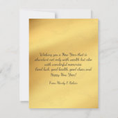 中国の新年を祝う赤と黒と金の虎のシンボル カード (裏面)