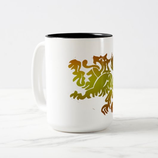 中国の新年コーヒーマグデザインギフトアイディア ツートーンマグカップ (正面左)
