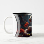 中国の新年スネーク〔占星術の〕十二宮図誕生日M1 ツートーンマグカップ (左)