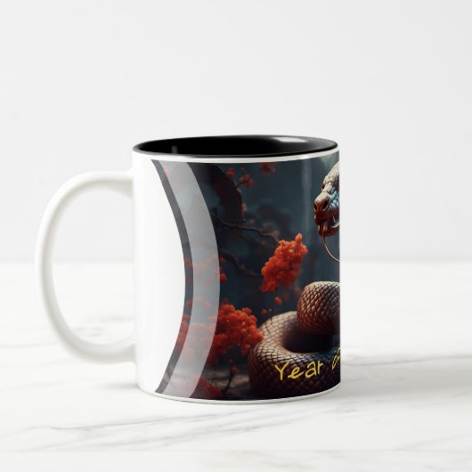 中国の新年スネーク〔占星術の〕十二宮図誕生日M1 ツートーンマグカップ (左)