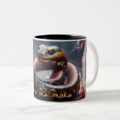 中国の新年スネーク〔占星術の〕十二宮図誕生日M2 ツートーンマグカップ (正面右)