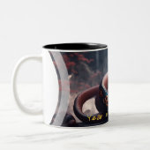 中国の新年スネーク〔占星術の〕十二宮図誕生日M2 ツートーンマグカップ (左)