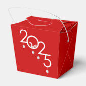 中国の新年折り紙スネーク赤お願い箱 フェイバーボックス (裏面サイド)