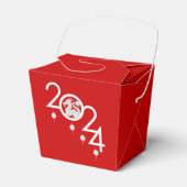 中国の新年折り紙ドラゴン赤お願い フェイバーボックス (正面サイド)