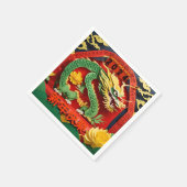 中国の新年緑ドラゴン2024折り紙 スタンダードカクテルナプキン (角)