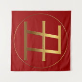 中国の新年2021ゴールデンシンボルオックス タペストリー (正面(横))