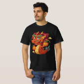 中国の新年 かわいい赤龍ベクターのクリップアート Tシャツ (正面フル)