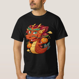 中国の新年 かわいい赤龍ベクターのクリップアート Tシャツ
