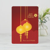 中国の新年 ランタン ホリデー カード (スタンド正面)