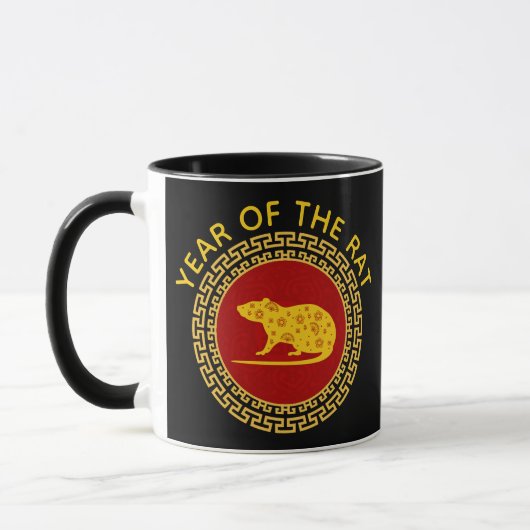 中国の新年(子年)のオーナメント マグカップ (左)