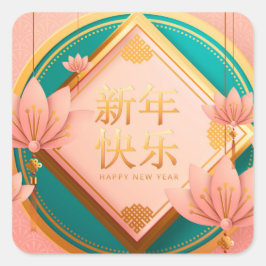 中国の新年 寅年 スクエアシール